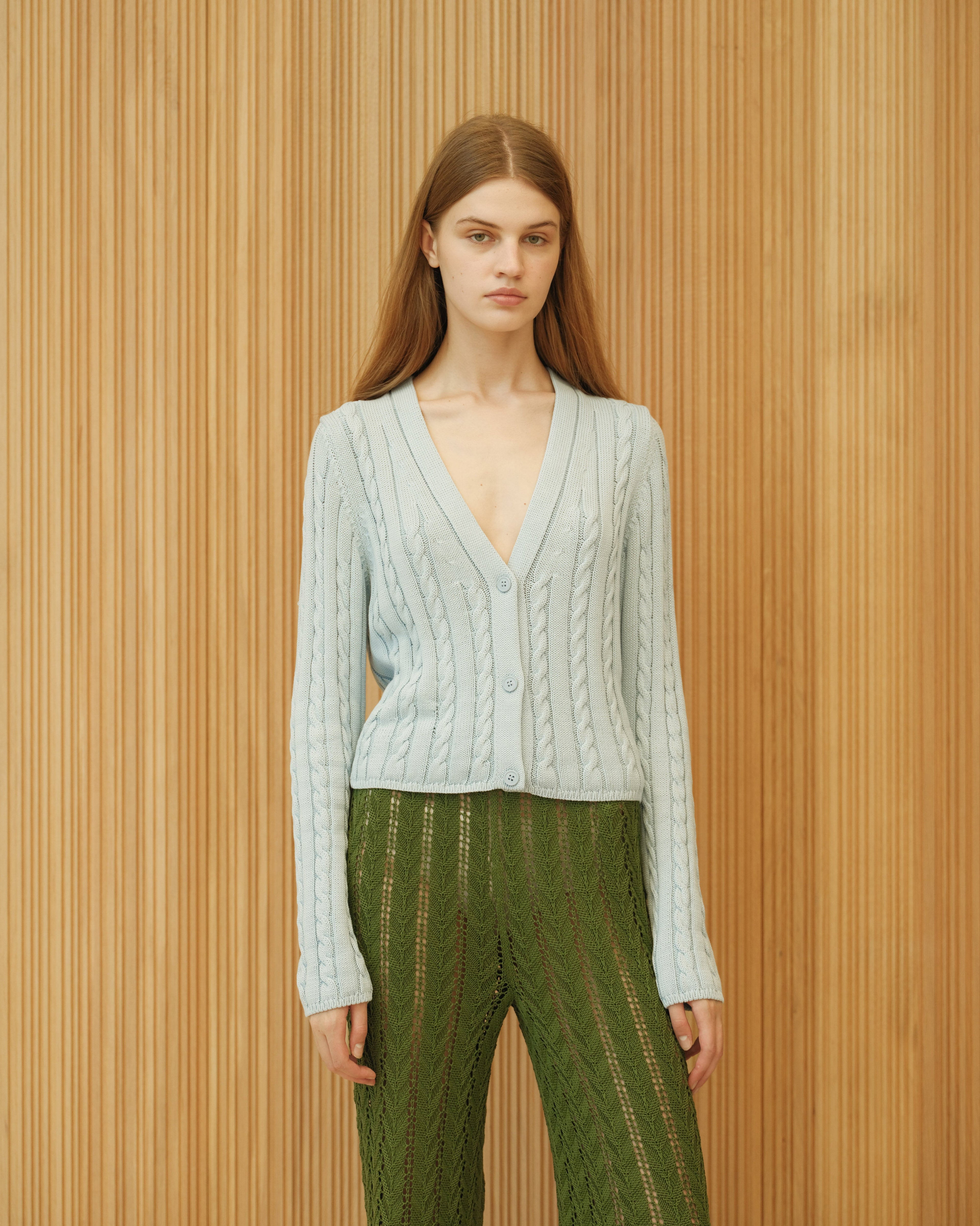 Fine Cotton Cable Cardigan