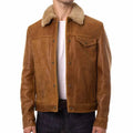 Mens Vintage Buffalo Leather Trucker Jacket
