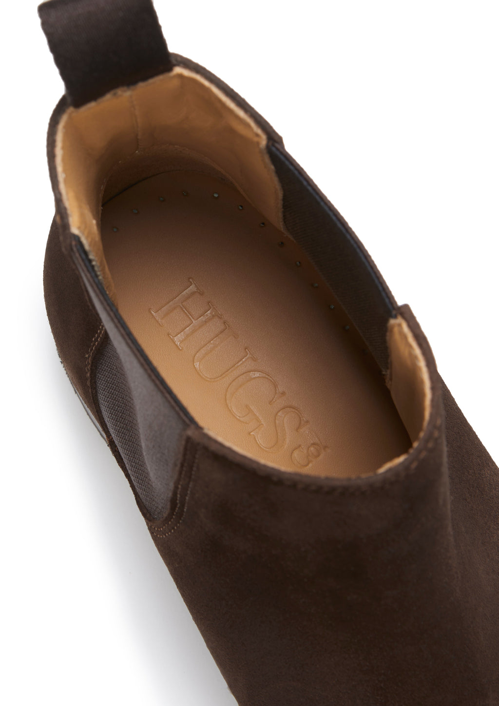 Bruna mocka-chelseaboots för dam, randsydda lädersula