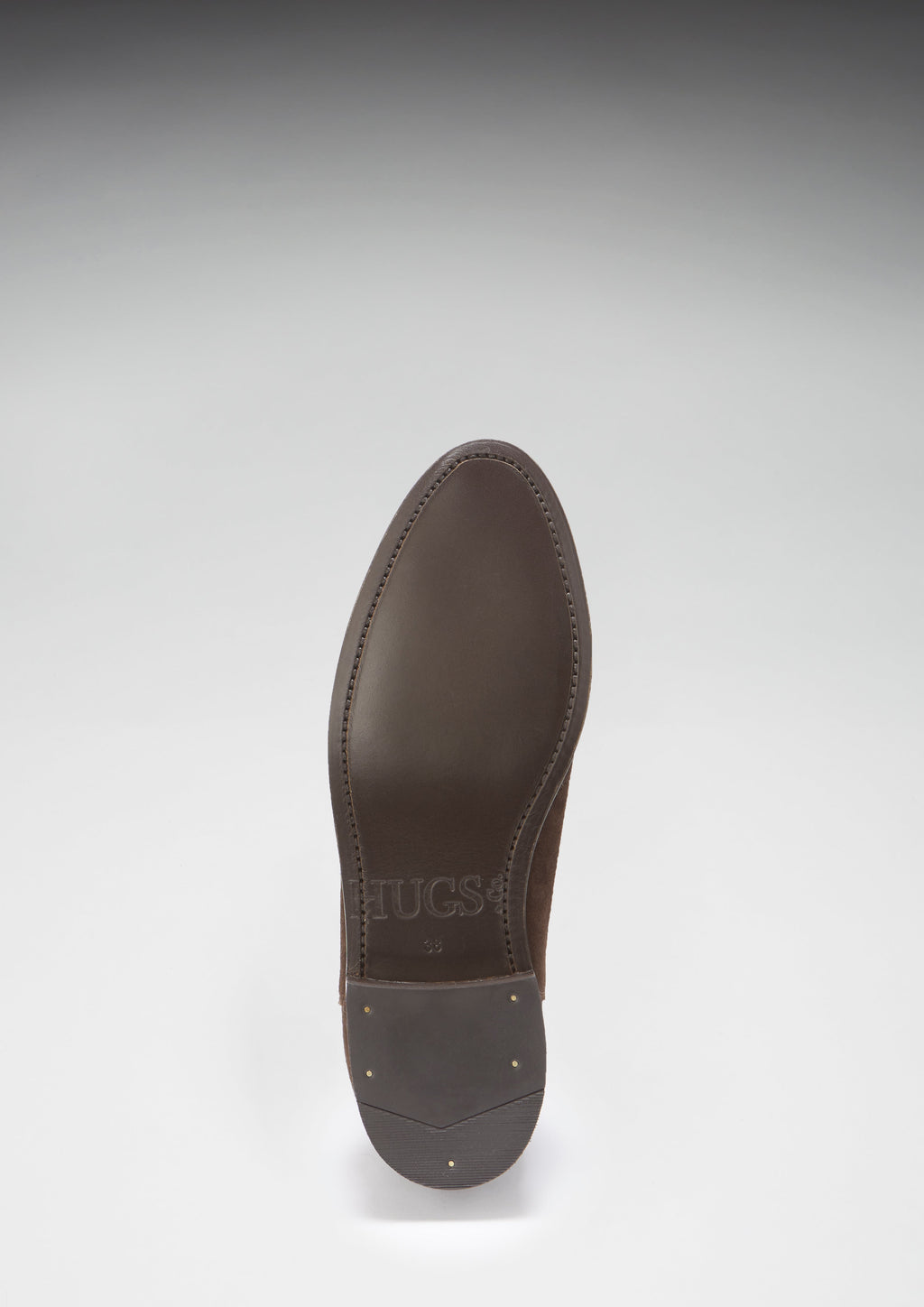 Bruna mocka-chelseaboots för dam, randsydda lädersula